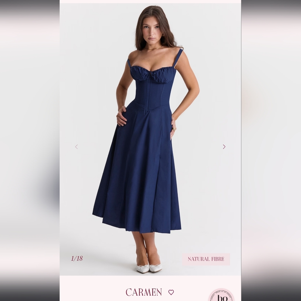 House Of CB Carmen Navy Dress